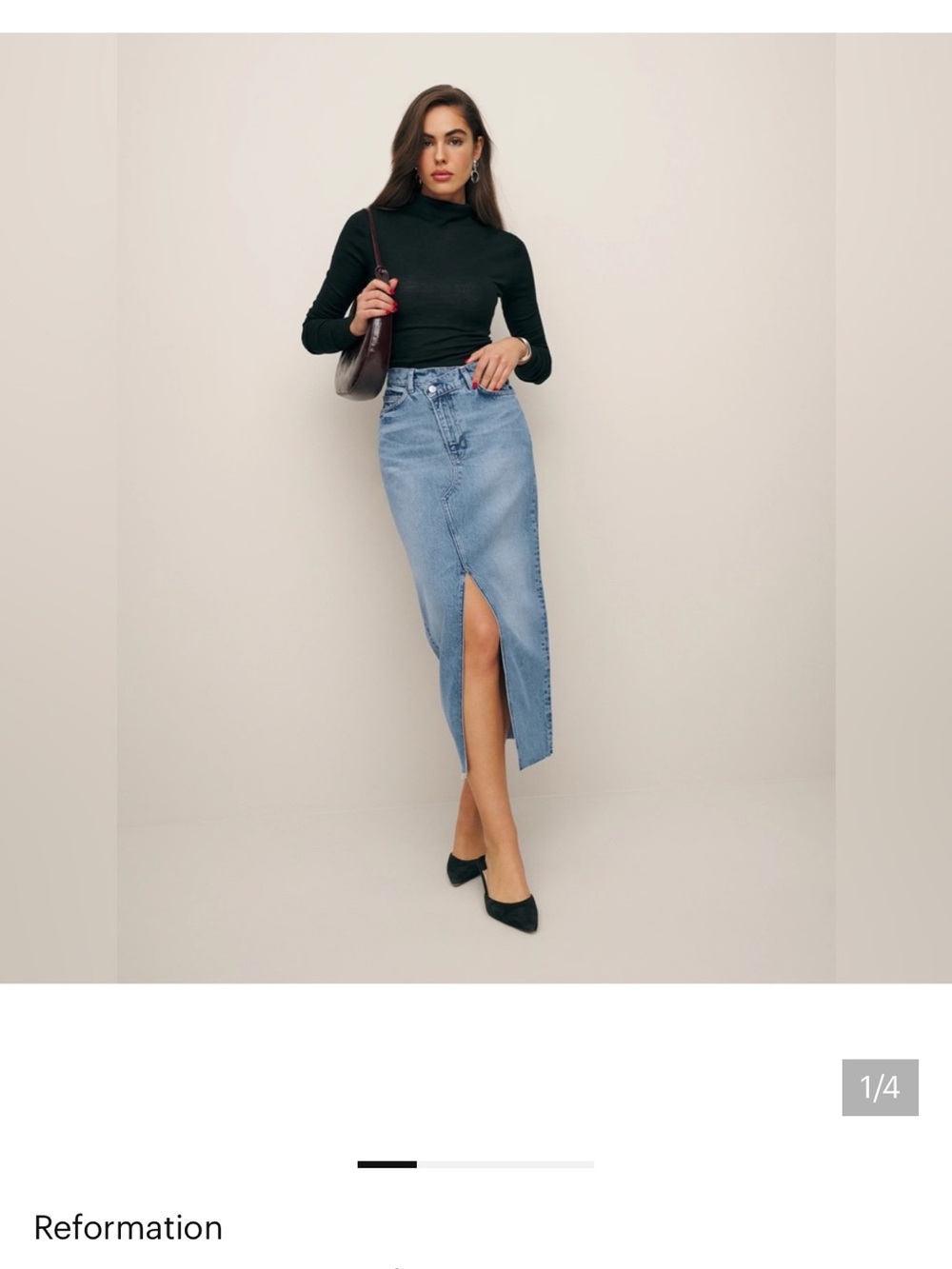 Reformation Nila denim skirt